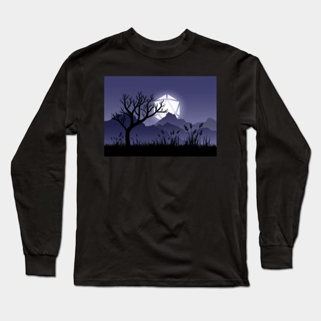 Full Moon Dead Tree Halloween Tabletop RPG Maps and Landscapes Long Sleeve T-Shirt by pixeptional